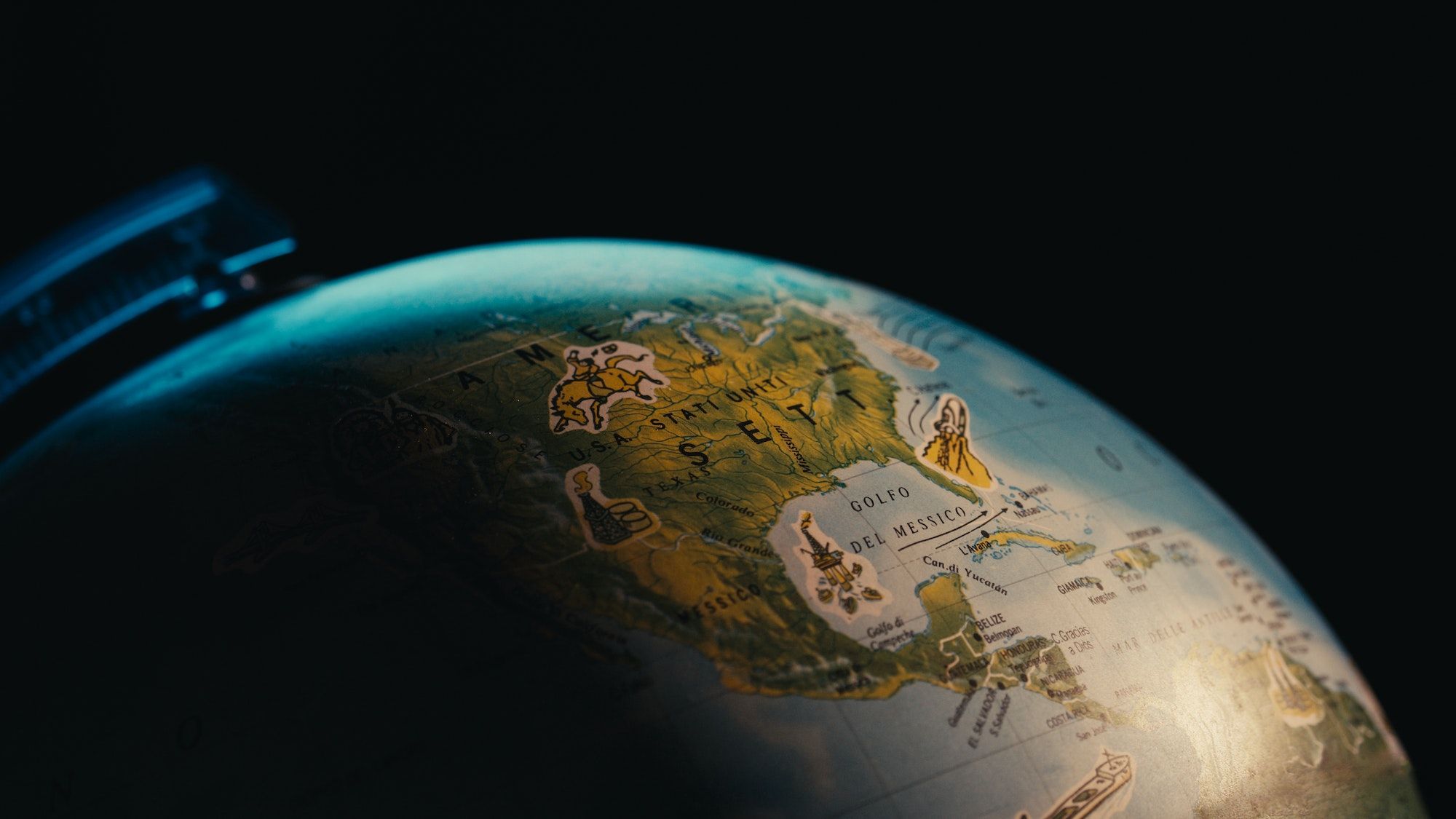 Globe at sunset light. World earth day